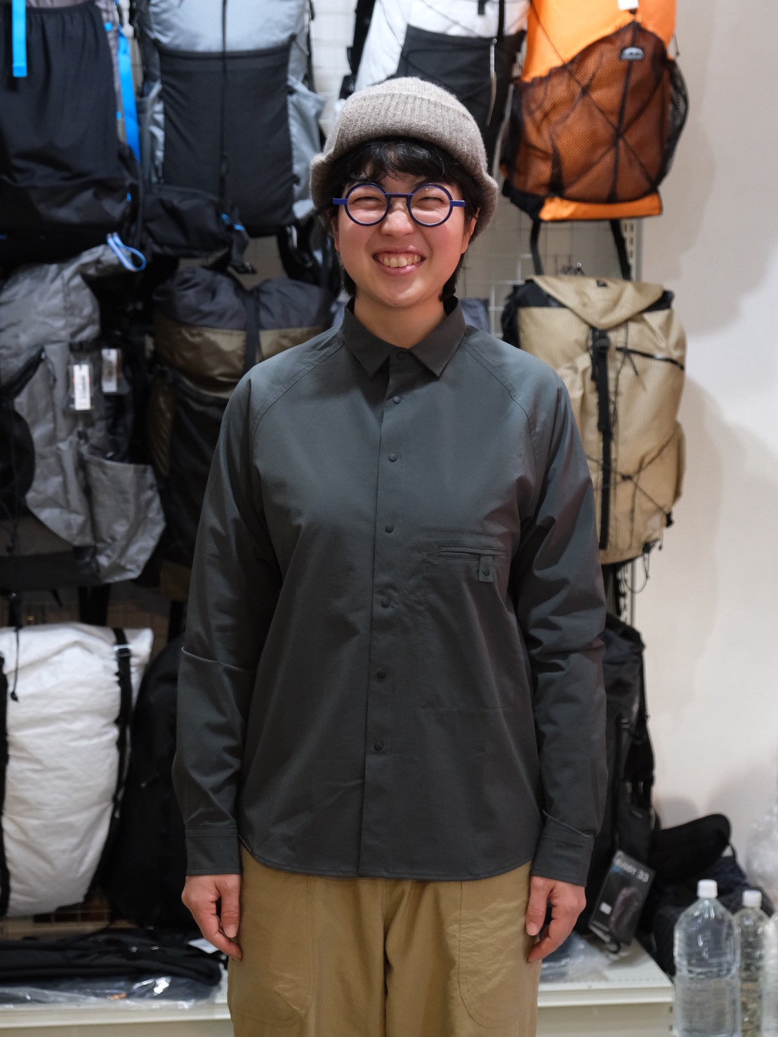 ソフトシェルのショートカラーシャツ（秋冬春）【AXESQUIN ELEMENTS】 ★旧製品の為、30％OFF