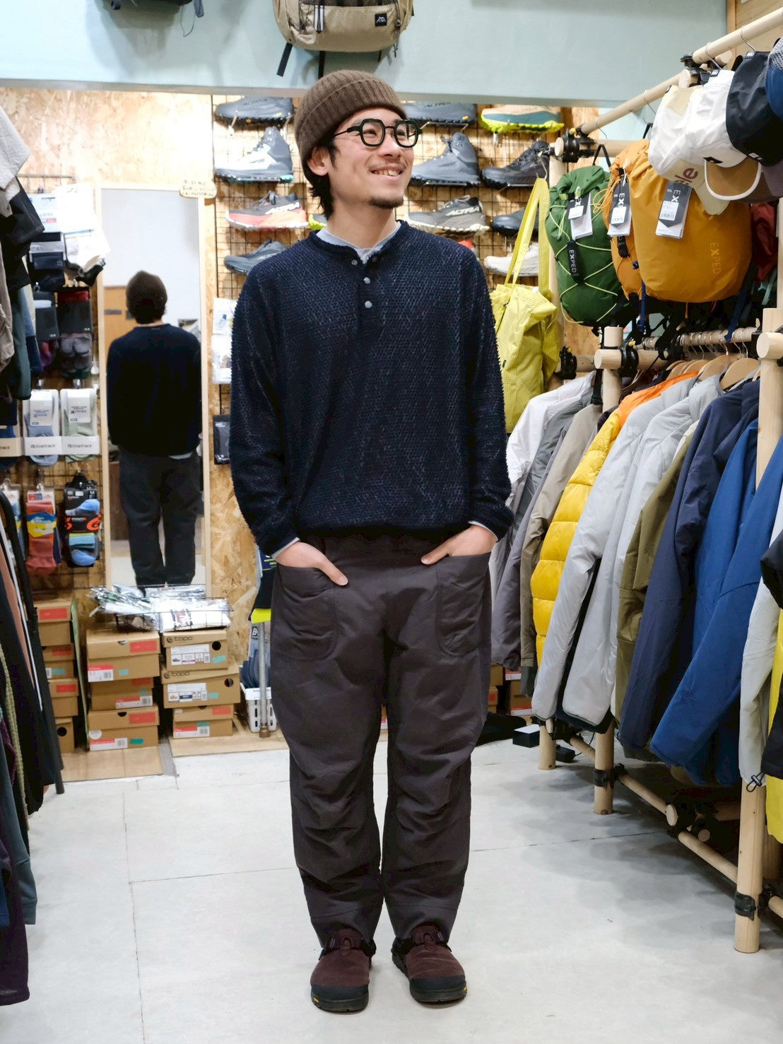 オクタライニングのパンツ（男女兼用/裏地オクタ/ビンテージ風生地