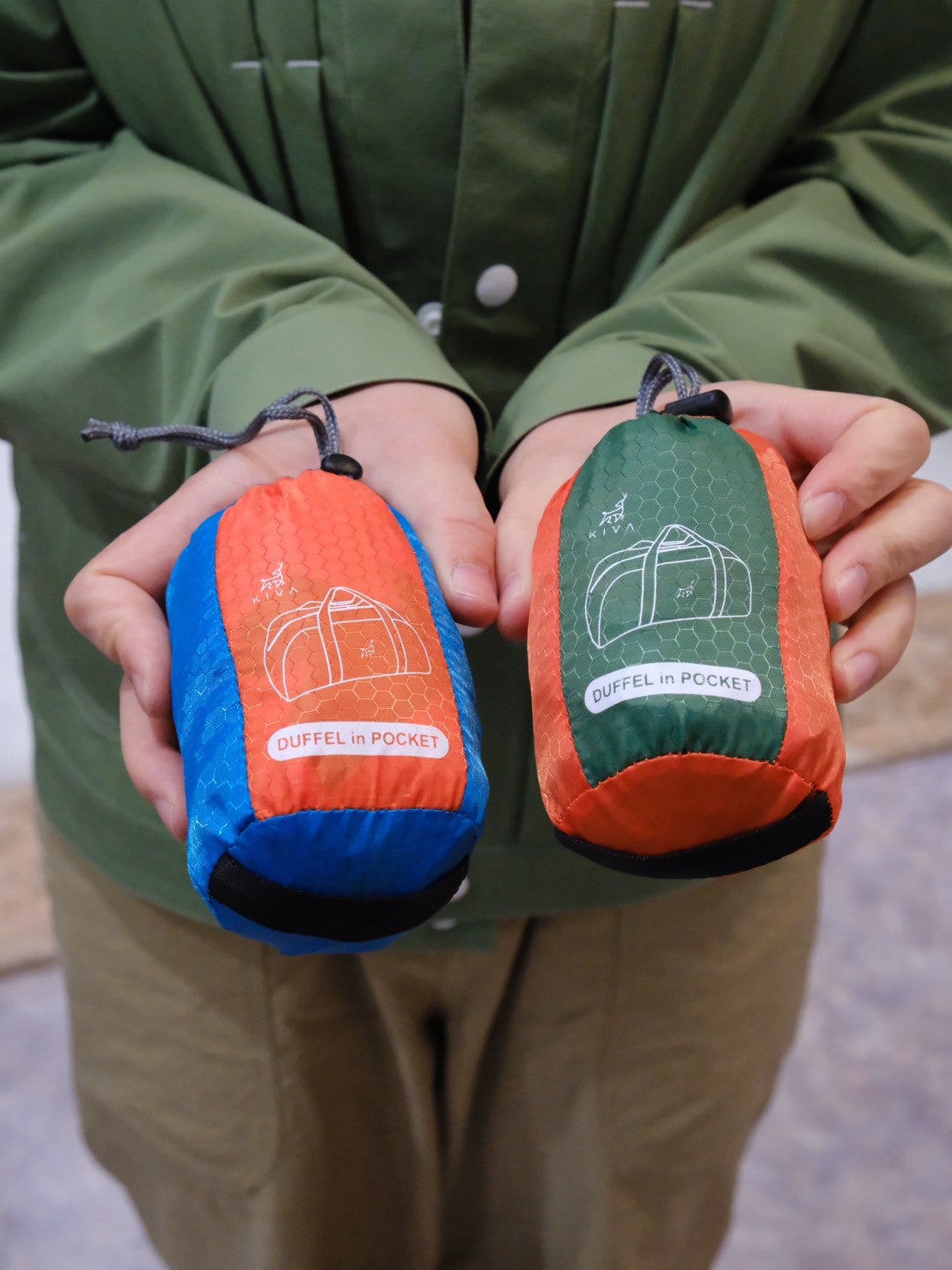 Duffle In Pocket（コンパクトに畳めるダッフルバッグ／ジッパー付き