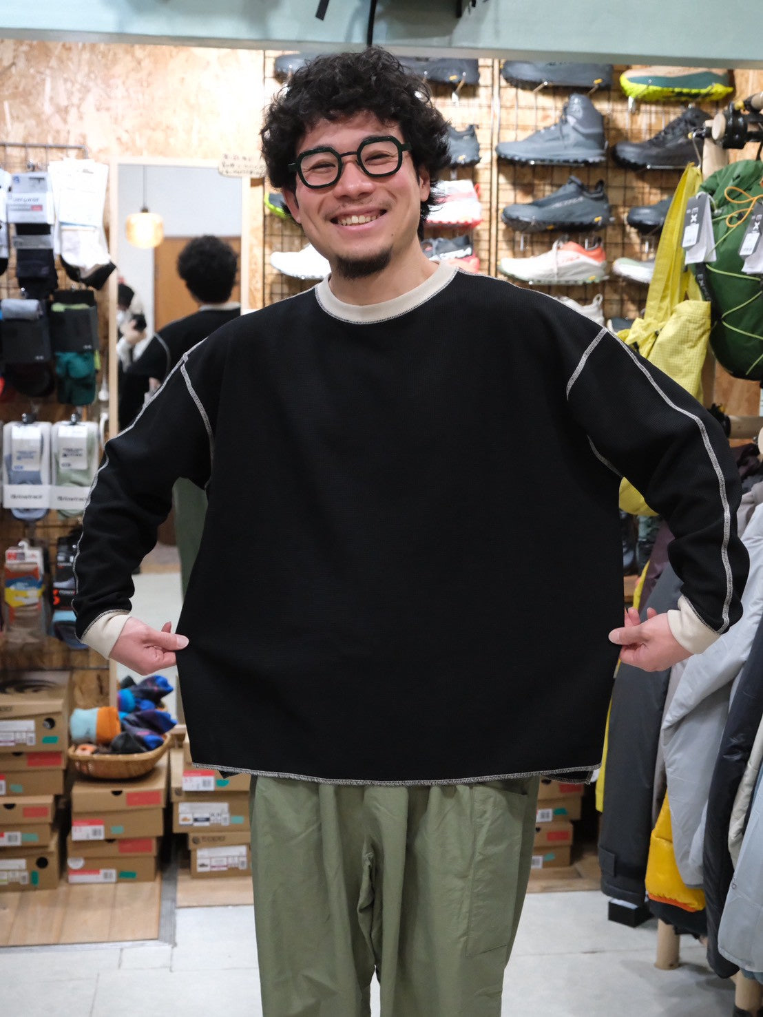 Waffle Smoothie Long T【SANKAKU STAND × AXESQUIN】