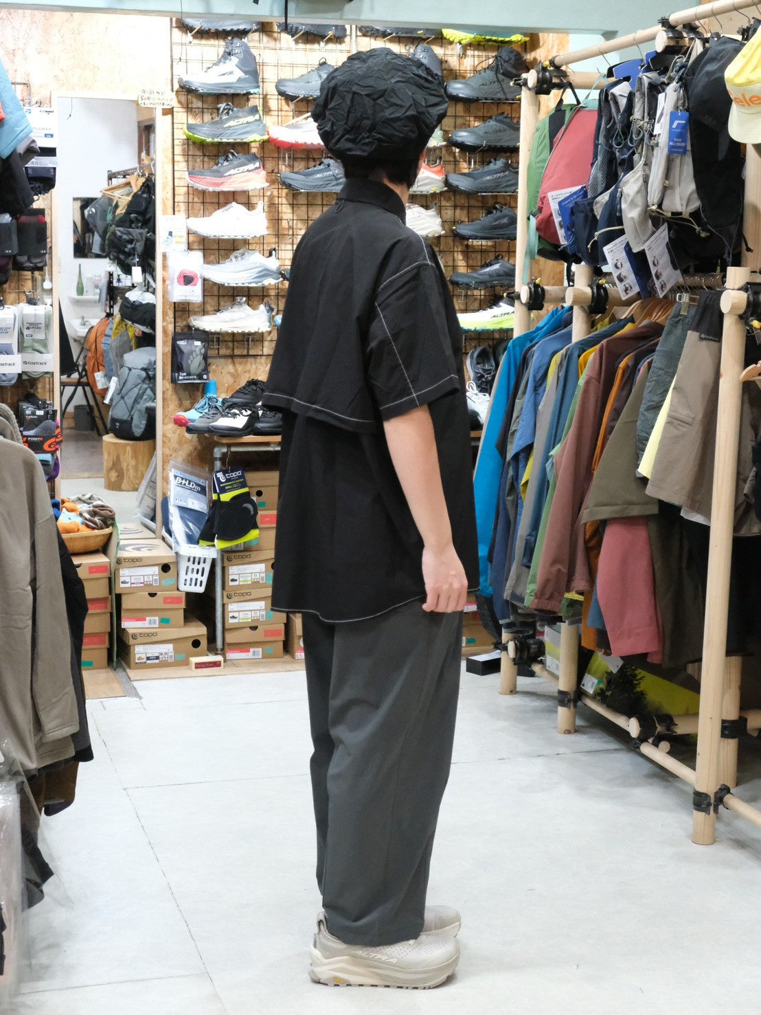 HIKE&BIKE CAVE BIG HALF SHIRTS（ポリエステル100％/ワイドな身幅で風が気持ち良い）【PAPERSKY】