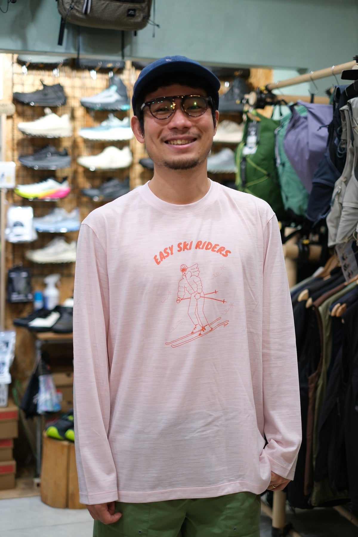 SRI.RAMANA.RITA.YOGUE×[sn] Printed L/Sleeve T-Shirt（メリノウール50％・ポリエステル50％/薄手）【[sn]】
