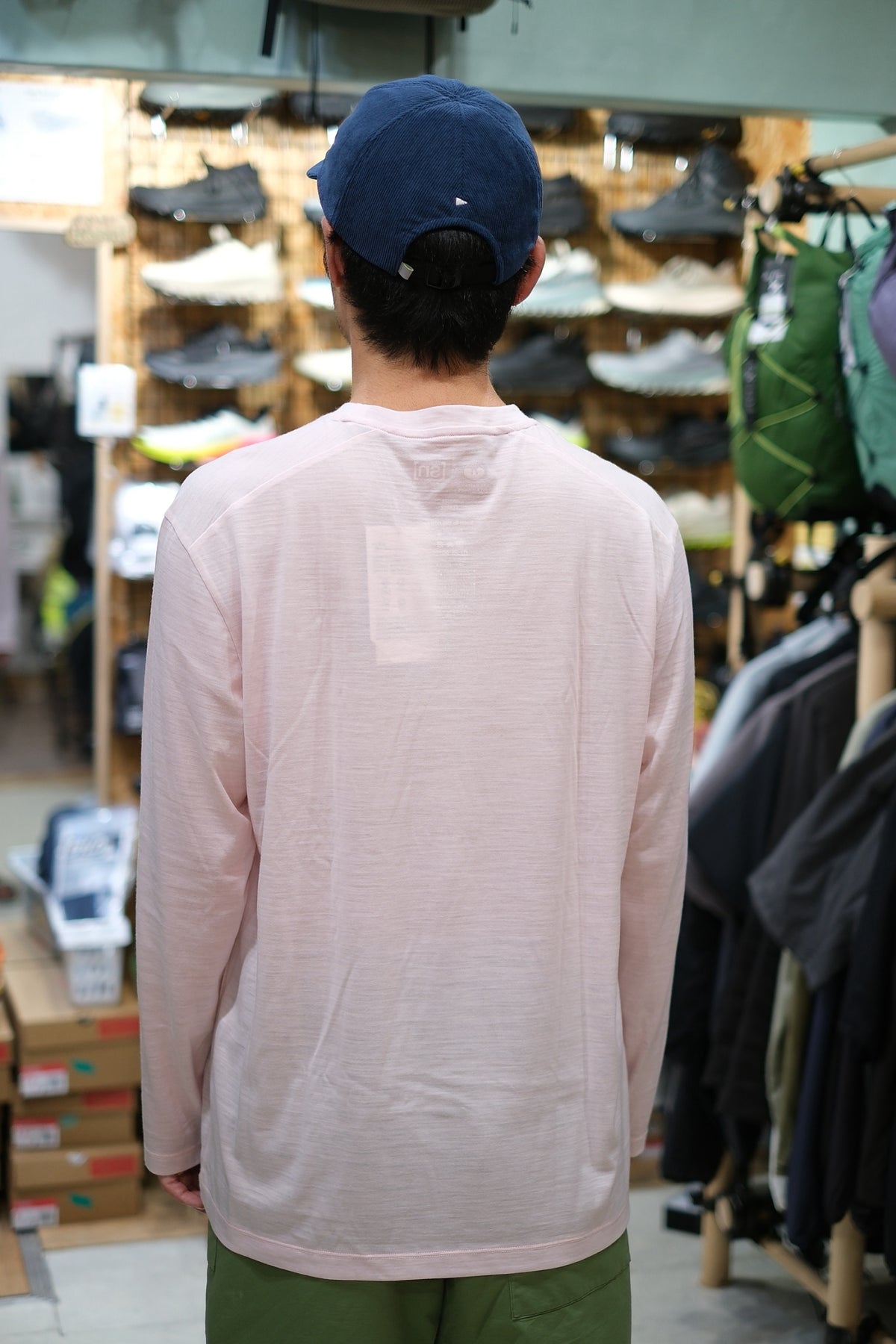 SRI.RAMANA.RITA.YOGUE×[sn] Printed L/Sleeve T-Shirt（メリノウール50％・ポリエステル50％/薄手）【[sn]】