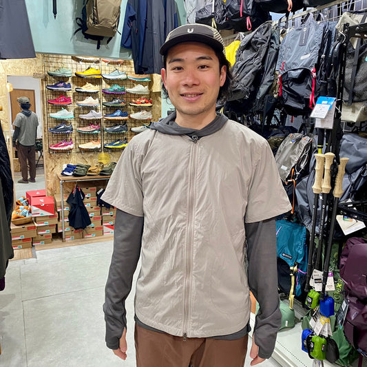 オクタライニングの半袖カーディガン（オクタ/防寒着兼行動着として）【AXESQUIN ELEMENTS】★旧商品の為、20％OFF